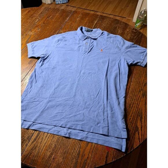XXL Polo Ralph Lauren Blue Tag 2 Button Short Sleeve Polo Shirt Golf Casual - Picture 1 of 2